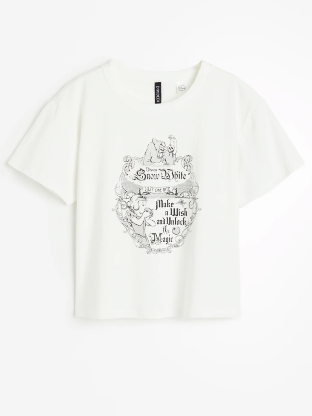 H&M Disney White Snow White Graphic cropped tee
